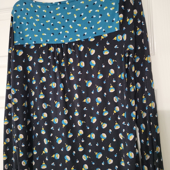 Boden Womens Jersey Top Size 8 US. Blue And Black Patterned - Picture 4 of 4
